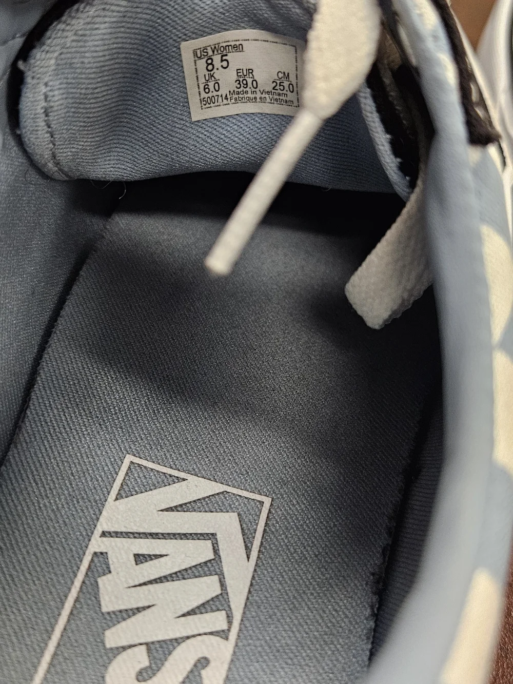 Vans Checkerboard Low-Top Sneakers in Black and Light Blue